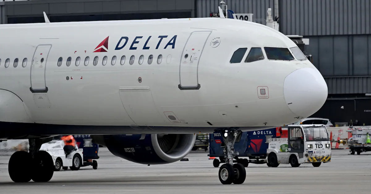Delta Air Lines airplane on tarmac