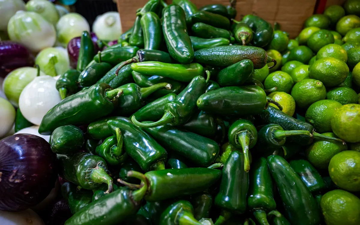 Fresh agricultural produce at a packaging facility in Mexico