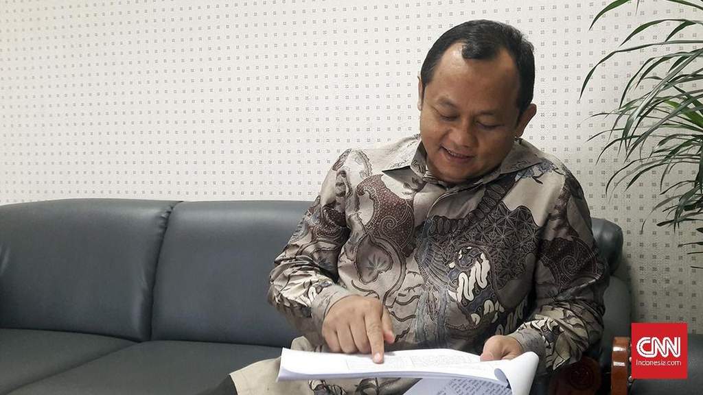 Golkar party headquarters during a press briefing in Jakarta