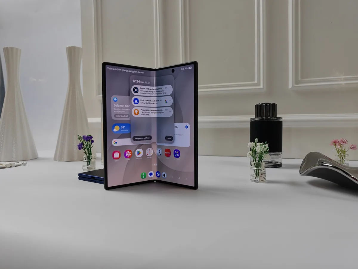 The sleek foldable screen of the Samsung Galaxy Z Fold8 Ultra on a clean surface