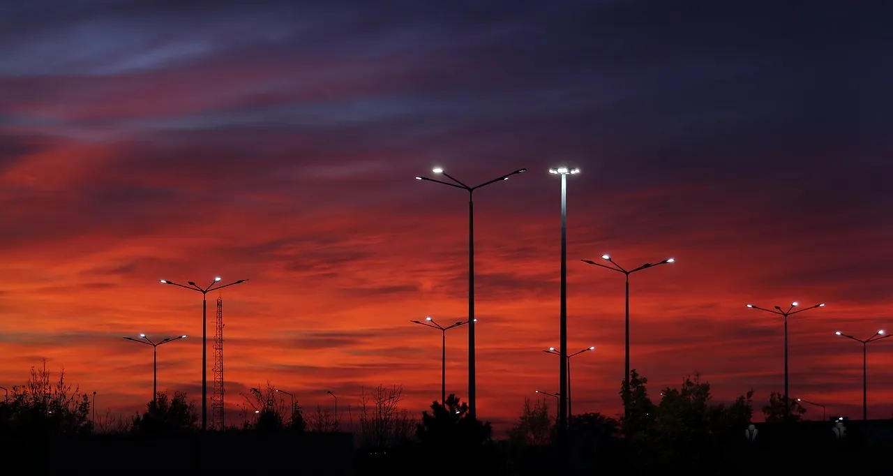 Sao Paulo city street illuminated at night by modern LED public lighting infrastructure