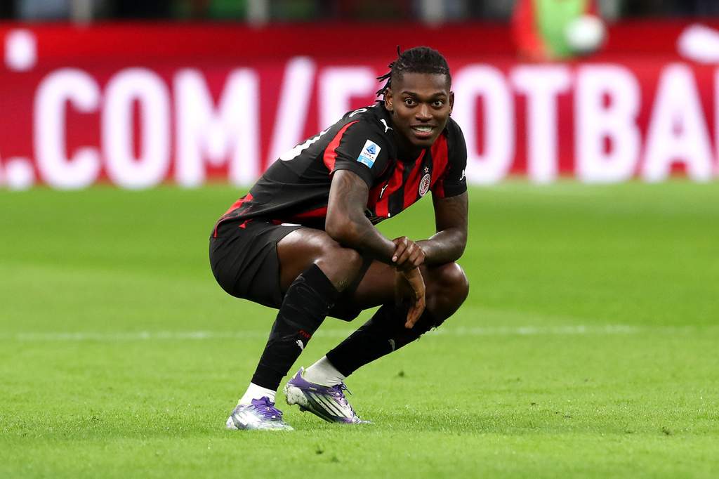 Rafael Leao training with AC Milan during pre-season