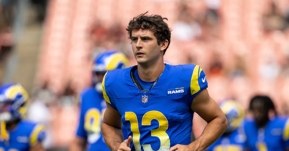 Stetson Bennett during Los Angeles Rams practice